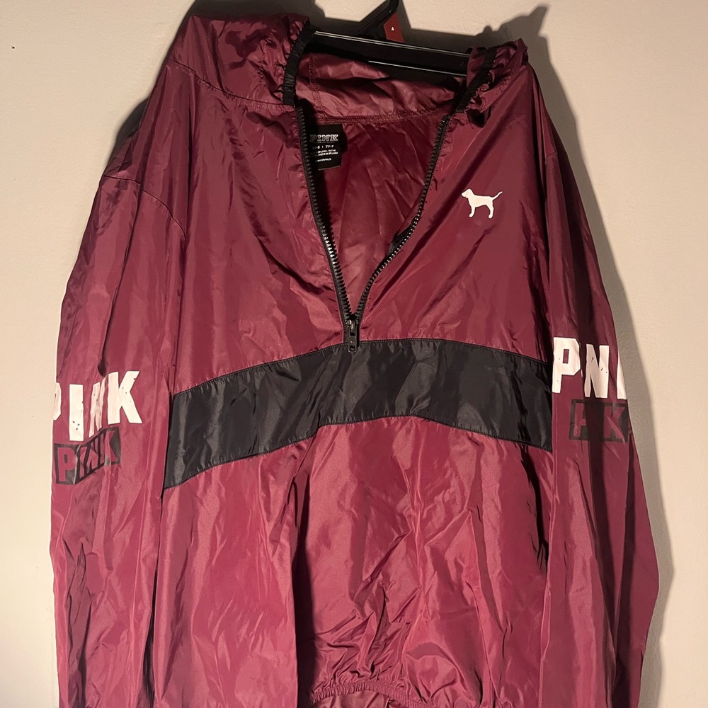 PINK Victoria's Secret Maroon and Black Jacket